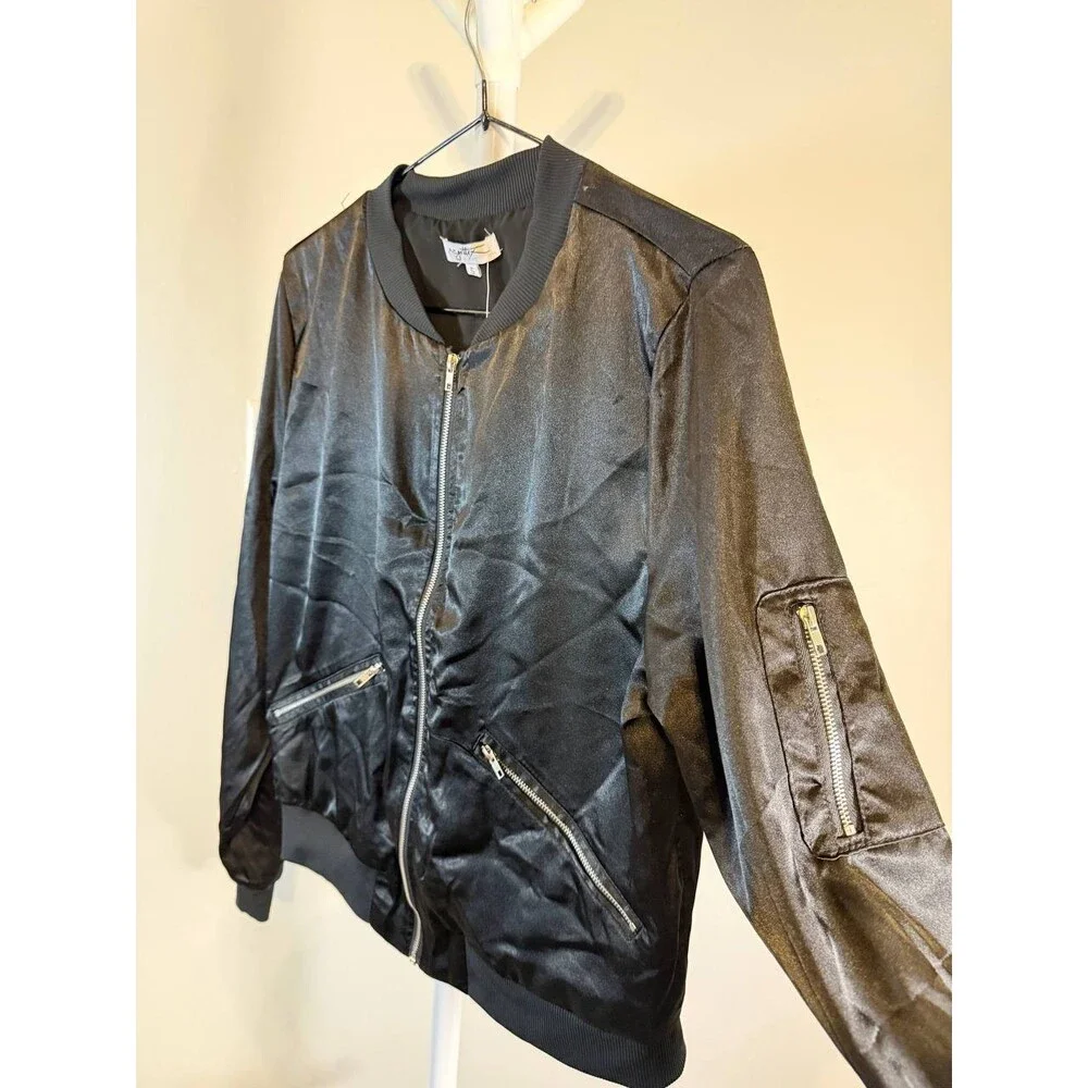 X by Gottex Satin Bomber Jacket – Black – Size 1 (Runs Small) – NWT – $39.99 - Picture 4 of 10